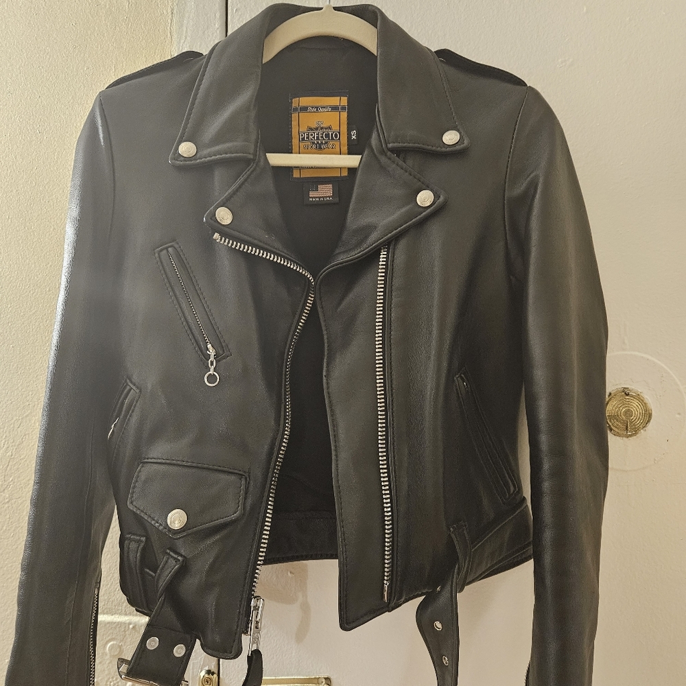 Women's Cropped Perfecto® in Lambskin Leather Jacket STYLE: 218W Perfecto Schott